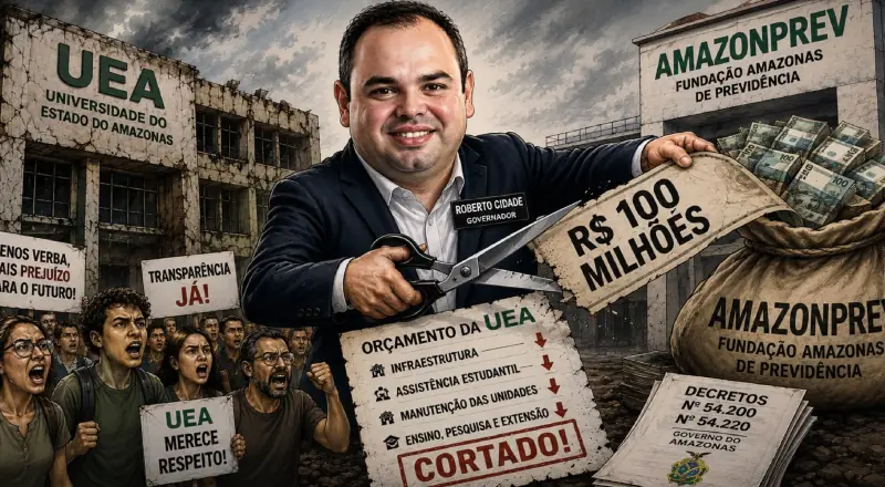 Roberto Cidade tira R$ 100 milhões da UEA e gera indignação