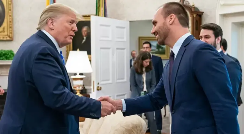 Eduardo Bolsonaro critica STF e promete apoiar Trump na condenação