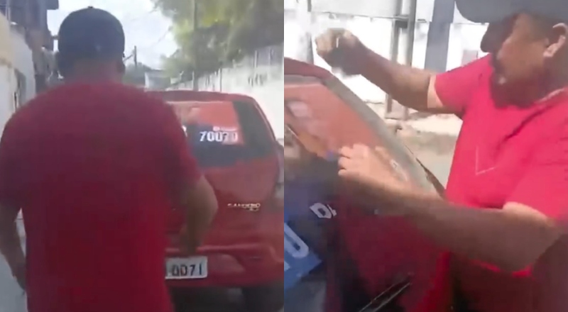 Descontrolado, homem arranca adesivo de David Almeida e enfrenta penalidades eleitorais