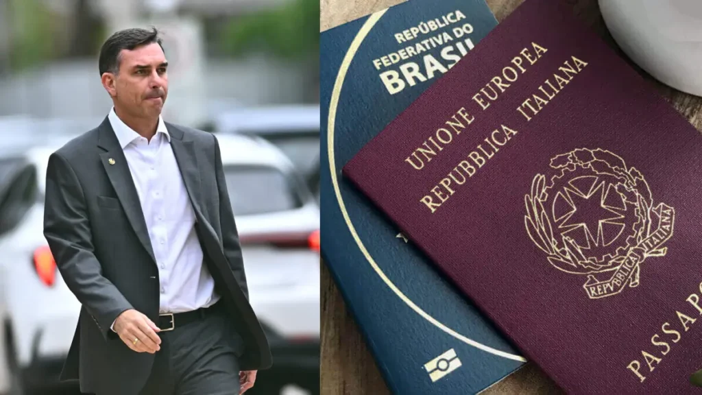 Flávio Bolsonaro usou passaporte italiano para deixar o Brasil com segurança