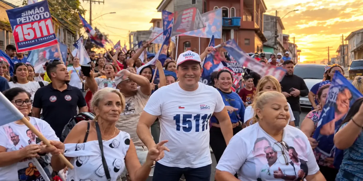 Em clima de festa, Simão Peixoto encerra campanha em Manaus