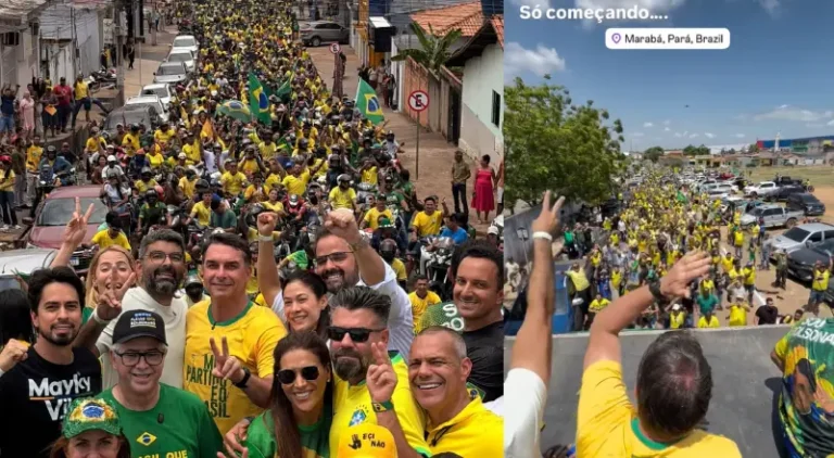Flávio Bolsonaro reúne multidão de apoiadores em Marabá (PA)