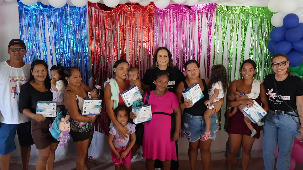Ação social da Virada Feminina do Amazonas para crianças no Tarumã-Açu, Manaus